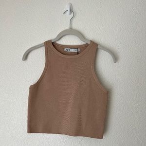NWT | Zara High Neck Crop Top